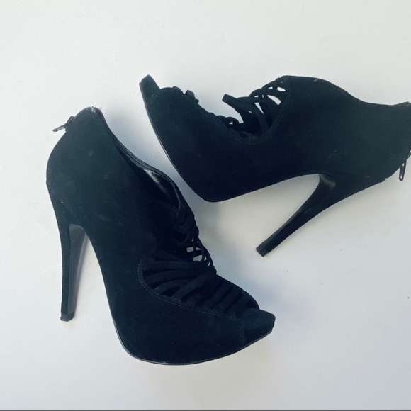 NEW Aldo suede peep toe platform heels - Picture 3 of 6